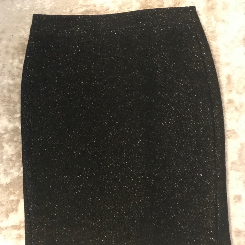 J. Crew wool pencil skirt with gold thread